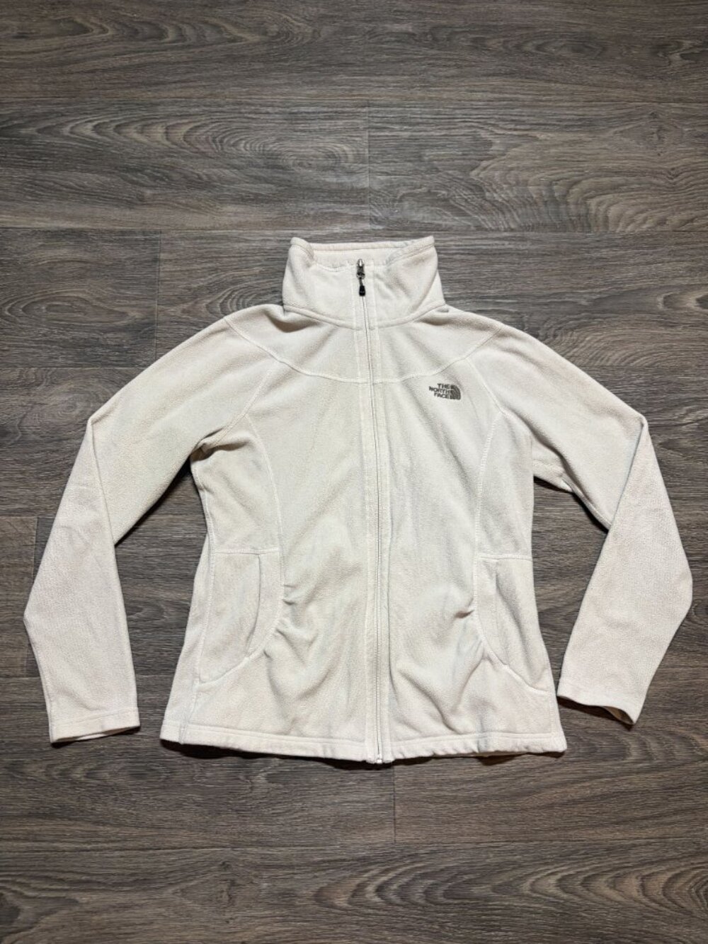 The North Face Fleece Full Zip Jacket Medium Off White Y2K Preppy Gorpcore